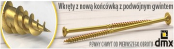 WKRĘTY CIESIELSKIE DO DREWNA CS 3,5X45 TORX ŁEB STOŻKOWY DOMAX 200 SZTUK
