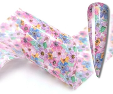 FOLIA TRANSFEROWA 100cmx4cm KWIATKI ŁĄKA WIOSNA