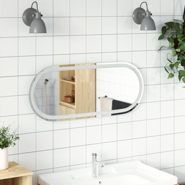 LUSTRO ŁAZIENKOWE Z LED 80X35CM OWALNE