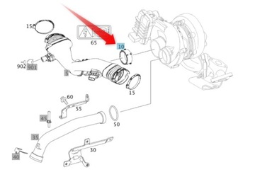 TĚSNĚNÍ NASÁVÁNÍ TURBO ČERVENÁ MERCEDES OM642 CDI