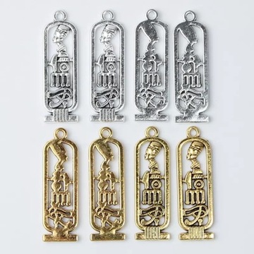 EGIPT kartusz OKO HORUSA amulet srebrny rzemyk