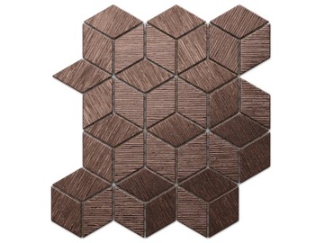 MOZAIKA SZKLANA ROMB DIAMOND COPPER BROWN METALIC