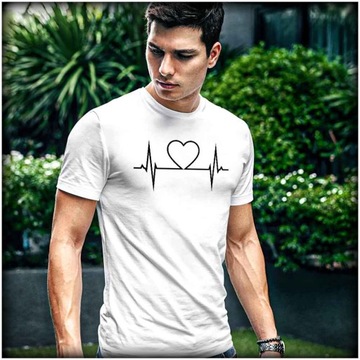 В подарок мужская футболка Lifeline с изображением сердца, любви, сердцебиения