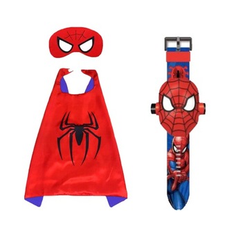 SPIDERMAN PELERYNA + MASKA + ZEGREK AVENGERS STRÓJ KOSTIUM
