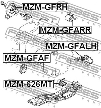 MZM-626MT FEBEST ULOŽENÍ MOTORU ZADNÍ MAZDA 626