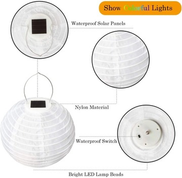 СВЕТОДИОДНЫЕ ФОНАРИ RGB, КРУГЛЫЕ, БЕЛЫЕ, СКЛАДНЫЕ, 25 СМ