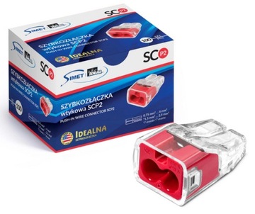 SIMET 88000001S Szybkozłączka podwójna do drutu 2X 0,75-4mm2 100 typu WAGO