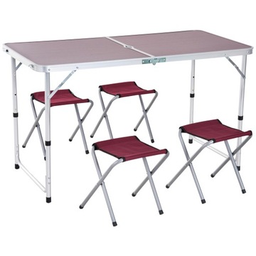 СКЛАДНОЙ СТОЛ + 4 СТУЛА НА БАЛКОН. КОМПЛЕКТ ДЛЯ КЕМПИНГА