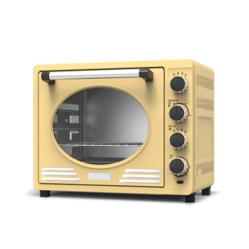 Электрическая духовка в стиле ретро TurboTronic конвекционный гриль 35л 1600Вт Кремовый