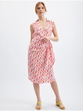 Różowa wzorzysta sukienka damska ORSAY