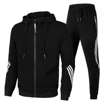 KOMPLET DRESOWY MĘSKI BLUZA SPODNIE r. M CZARNY