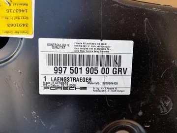 PODÉLNA VÝZTUHA VNIT LEVÝ PORSCHE 911 997 987 ORIG. NOVÁ