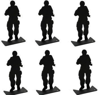 6X FIGURKA CEL W KSZTAŁCIE ŻOŁNIERZA 10CM METALOWA STRZELNICA DO CELÓW