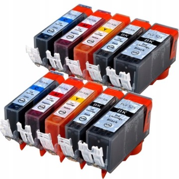 XL 10x ЧЕРНИЛА ДЛЯ ЗАМЕНЫ ПРИНТЕРА CANON PGI525 CLI526