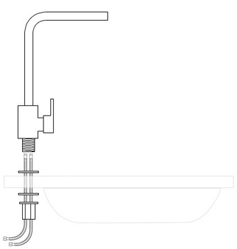 SQUARE черный смеситель для кухонной мойки