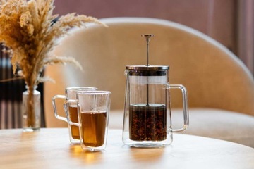 Стеклянный заварник для чая 1000 мл diva silver