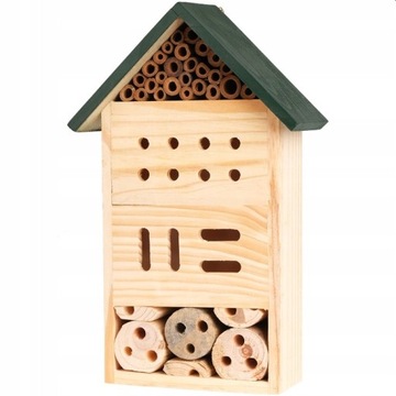 DOMEK DLA OWADÓW PSZCZÓŁ MURAREK DREWNIANY HOTEL BUDKA KARMNIK INSEKT 30cm