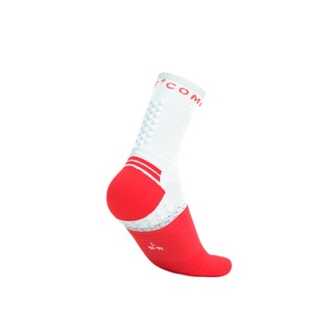 Носки для бега COMPRESSPORT PRO MARATHON SOCKS V2.0 флуоресцентно-красный/белый T3