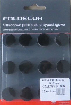 SILIKONOWE PODKŁADKI ANTYPOŚLIZGOWE czarne fi 18 mm