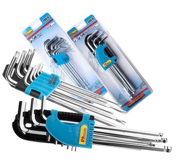 ZESTAW KLUCZY 18szt TORX AMPUL DŁUGIE CHROM 2w1