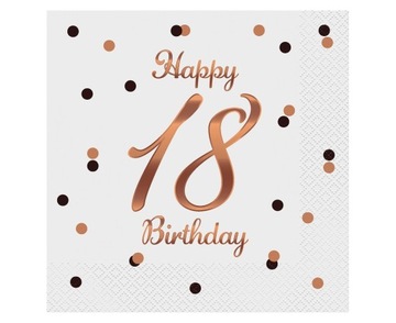 id_2999 SERWETKI 18 OSIEMNASTKA URODZINOWE BIAŁE