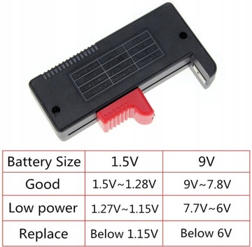 Cyfrowy Tester Miernik Baterii i Akumulatorków LCD