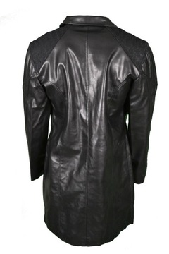 КОЖАНОЕ ПАЛЬТО ЖЕНСКОЕ ИЗ НАТУРАЛЬНОЙ КОЖИ ЧЕРНОЕ 4XL XXXXL