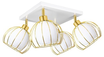 LAMPA WISZĄCA SUFITOWA ŻYRANDOL ZŁOTA SZKLANA KULE