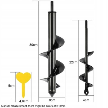 2 садовые буры, 8х30см и 4х22см, с 10 карточками.