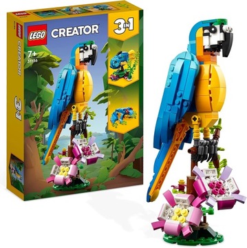 LEGO CREATOR 3W1 EGZOTYCZNE ZWIERZĘTA 31136 PAPUGA DLA CHŁOPCA DZIEWCZYNKI