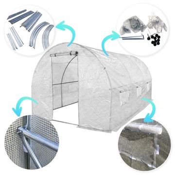 Фольга Туннельная теплица ПРЕМИУМ сетка 2х4,5м белая САМАЯ ТОЛЩАЯ трубы 25мм