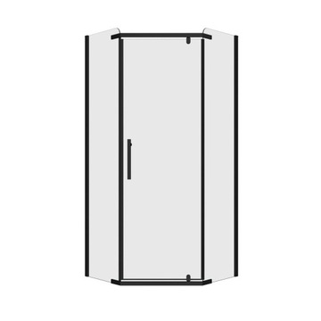 KABINA PIĘCIOKĄTNA Z BRODZIKIEM SLIM 80X80 CZARNA