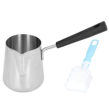 Butter Warmer Mini Stainless Steel Coffee Heating Pot 350ml with Spout