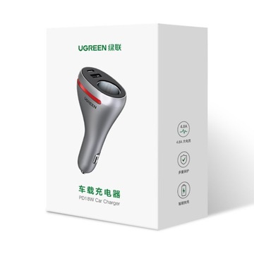 Автомобильное зарядное устройство Ugreen USB-C USB QC PD 24 Вт