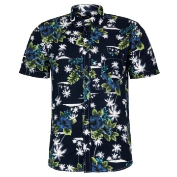 HAWAJSKA KOSZULA MĘSKA GRANATOWA W PALMY XL 42/43