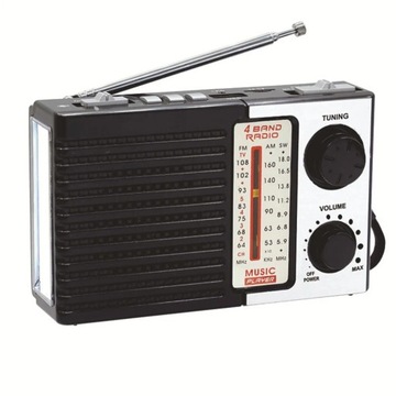 Radio bluetooth w stylu retro w kolorze czarnym