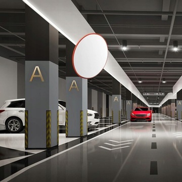 w-выпуклое зеркало, зеркало для дорожного движения, зеркало для слепых зон, 60 см, для помещений, черное