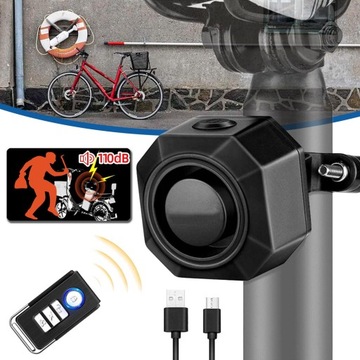 110 DB MOTOCYKLOWY SYSTEM ALARMOWY Z PILOTEM, 3 POZIOMACH GŁOŚNOŚCI