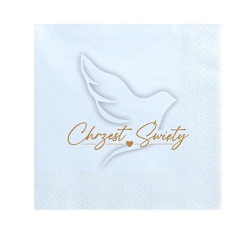 салфетки крещение голубь стандартное голубое сердце