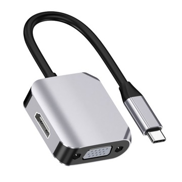 HW-6002 2 In 1 Type-C / USB-C Adapter Grey