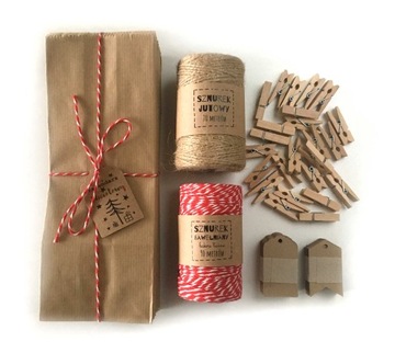 Kalendarz ADWENTOWY EKO sznurek jutowy KRAFT tagi