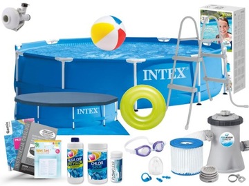 Basen Ogrodowy Stelażowy 305x76 Intex 28202 FULL 18w1 MODEL 2024 + DRABINKA