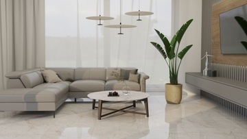 НАПОЛЬНАЯ ПЛИТКА ДЛЯ ВАННОЙ КОМНАТЫ GRESS МРАМОР КАМЕНЬ AVORIO BIANCO 60x60 БЛЕСК