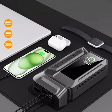 ROZRUSZNIK AWARYJNY SAMOCHODU BOOSTER 12V 1200A KOMPRESOR POWERBANK LATARKA