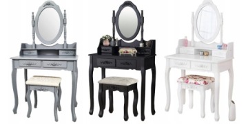 КОСМЕТИЧЕСКИЙ СТОЛИК С ЗЕРКАЛОМ ТЮФЕР РАЗНЫХ ЦВЕТОВ ТРУДА ДЛЯ СПАЛЬНИ