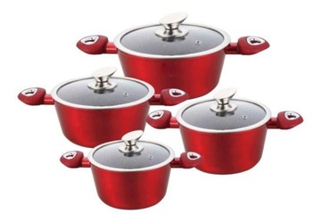 Набор кастрюль, ручки ненагревающиеся, кастрюли с мраморным покрытием, набор