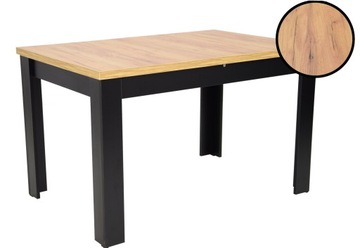 Stół prostokątny 80x120/160czarny dąb craft złoty