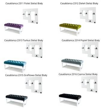 Скамья 75 см с обивкой и комплектом вешалок EMRA