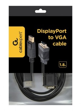 АДАПТЕР КАБЕЛЯ DISPLAYPORT VGA ПРЕОБРАЗОВАТЕЛЬ 1,8 М