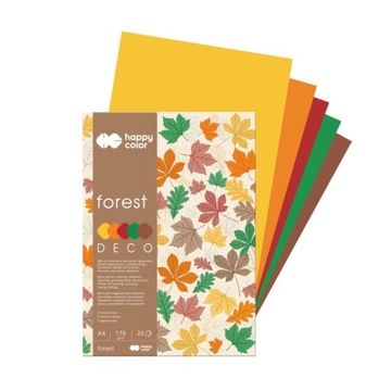Blok tech A4 HAPPY COLOR Deco Forest JESIEŃ 170g